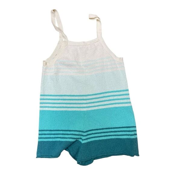 NWT O’Neill Blue Cream Romper Striped Swim Cover-Up Size M Surfer Beach Swim - Picture 7 of 7
